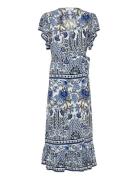 Rwelif Ss Midi Wrap Dress Blue Rosemunde