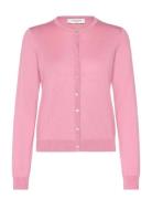 Rwcapri Silk Ls O-Neck Cardigan Pink Rosemunde