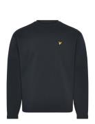 Raised Jacquard Crew Neck Sweatshirt Navy Lyle & Scott