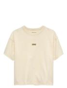 Folded Logo Label S/S T-Shirt Cream Calvin Klein