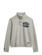 Vintage Athletic Half Button Grey Superdry