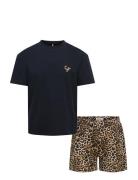 Kogrila Nightwear Aop Top/Shorts Set Jrs Navy Kids Only