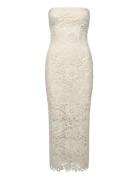3D Lace Midi Dress Cream ROTATE