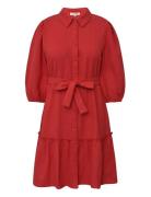 Linen Dress Red A-View