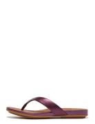 Gracie Metallic-Leather Flip-Flops Purple FitFlop
