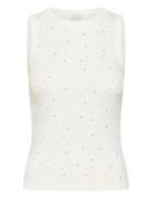 Kacarna Rhinest Top Cream Kaffe