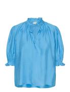 Kalufia Frill Blouse Blue Kaffe
