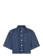Mskaddi Cropped Shirt Blue Minus