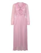 Long Ruffle Dress Pink Coster Copenhagen