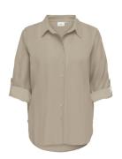 Cargoa 3/4 Strap Linen Bl Shirt Cc Pnt Beige ONLY Carmakoma