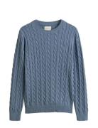Cotton Cable C-Neck Blue GANT