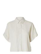Slfviva Ss Cropped Sun Shirt Noos Beige Selected