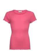 Rkbalta Modal Ss Lace T-Shirt Pink Rosemunde Kids