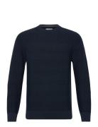 Cotton Texture C-Neck Navy GANT
