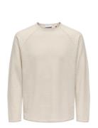 Onsapollo Reg Ls Struc Crew Knit Cream ONLY & SONS