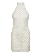 Beaded Halterneck Dress White ROTATE