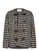 Lou Checkered Wool Blend Jacket Black Malina
