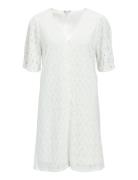 Objlaila 2/4 Re V-Neck Dress Noos White Object
