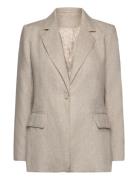 Vera Fitted Linen Blazer Beige Malina