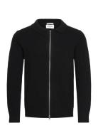 Lambswool L/S Cardigan With 2-Way Zip Black Lindbergh