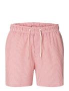 Slhcooper-Seersucker Swimshorts Red Selected