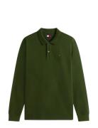 Tjm Slim Placket Polo Ls Ext Khaki Tommy Jeans