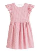 Seersucker Dress Ss Red Tommy Hilfiger