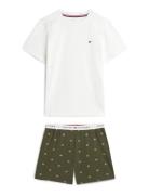 Ss Pj Set Cream Tommy Hilfiger