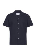 Solid Dobby Cotton Shirt S/S Navy Lindbergh