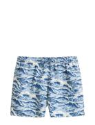 Waves Print Swim Shorts Blue GANT