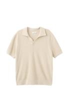 100% Cotton Knitted Polo Structure Beige Mango