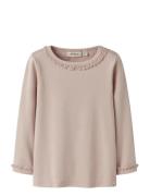 Nmflayo Sup Ls Slim Top Solid Lil Pink Lil'Atelier
