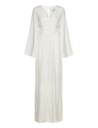 Ellie Belted Wide-Leg Bridal Jumpsuit White Malina