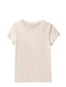 Script Logo Slim Ss T-Shirt Cream Calvin Klein