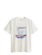 Graphic Ss Tshirt White GANT