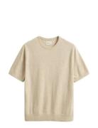 Slub Cotton Linen Ss C-Neck Beige GANT