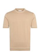Cotton Modal Ss C-Neck Beige GANT