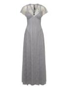 Lace Maxi V-Neck Dress Grey ROTATE
