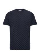 Checkered Towel O-Neck Tee S/S Navy Lindbergh