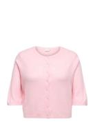 Carviola Ss O-Neck Cardigan Knt Pink ONLY Carmakoma