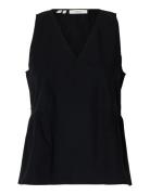 Slwblair Sl V-Neck Peplum Top Noos Black Selected