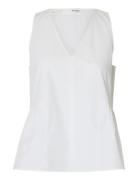 Slwblair Sl V-Neck Peplum Top Noos White Selected