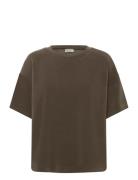 Hellemw Emb Boxy Tee Brown My Essential Wardrobe
