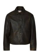 Slhmorgan Hotel Amour Leather Blouson Brown Selected