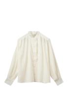 Ednasw Frilled Placket Shirt Cream Sofie Schnoor