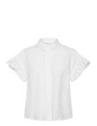 Shirt With Ruffle Sleeves White Coster Copenhagen