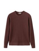 Fine Rib-Knit Cotton Sweater Burgundy Mango