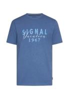 Finnsi Front Print Tee + Blue SIGNAL