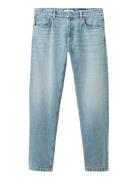 Straight Fit Cotton-Linen Jeans Blue Mango