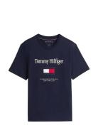 Hilfiger Embro Flag T-Shirt Navy Tommy Hilfiger